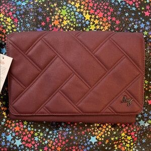 Lug Huddle Matte Luxe Wine Clutch Bag No metal strap. Just crossbody strap!